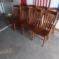 8 Wood Dining Table Chairs Great Shape 