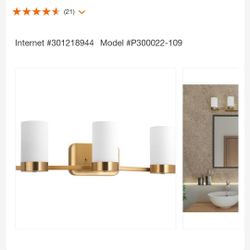 Progress lighting Elevate Collection 3-Light Brushed Bronze Bathroom Vanity Light with Glass Shades