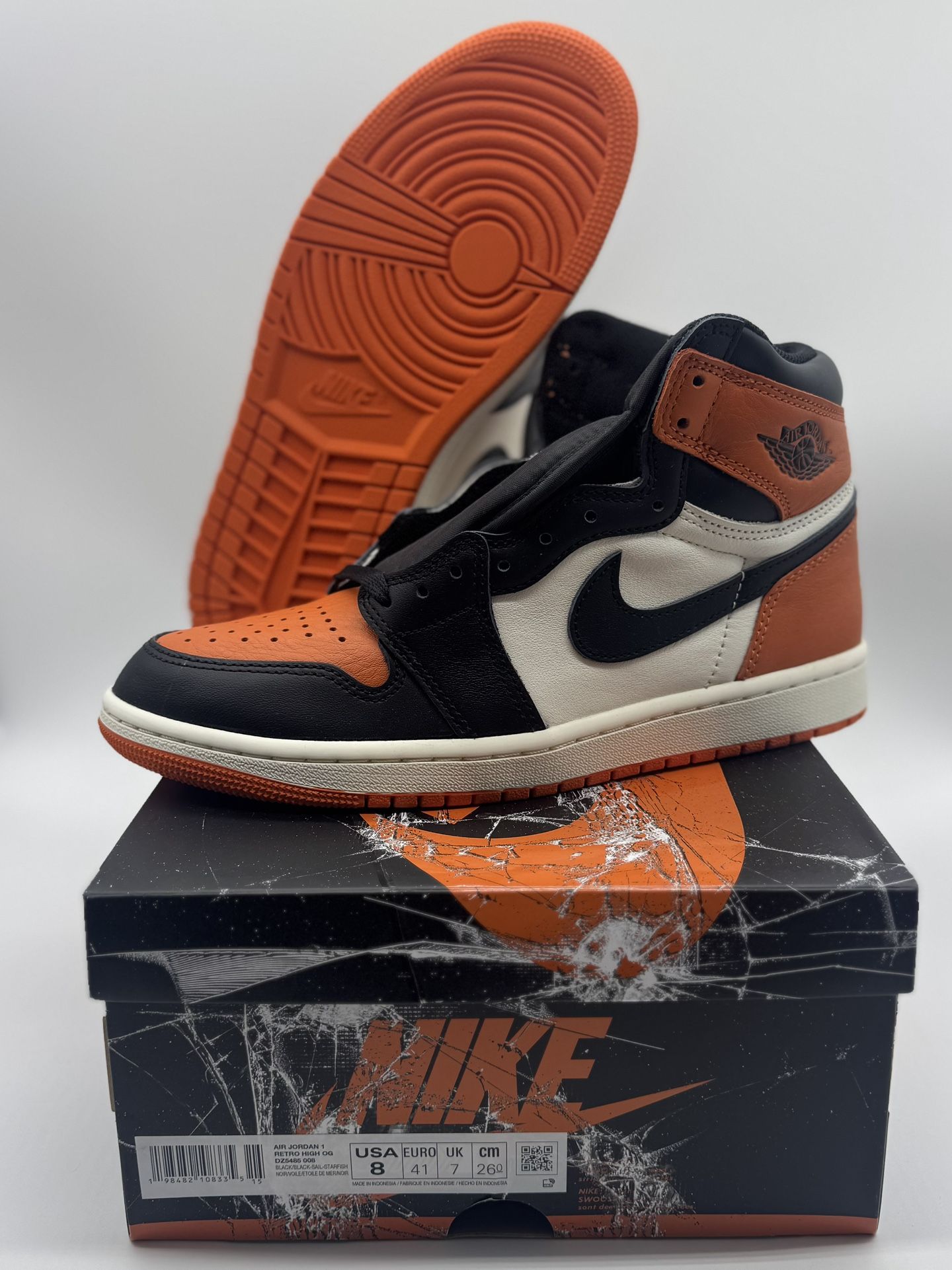 Nike Air Jordan Retro 1 Shattered Backboard 2025 DZ5485-008 Men’s Sz 8  100% authentic. Brand new in box.   The Nike Air Jordan Retro 1 Shattered Back