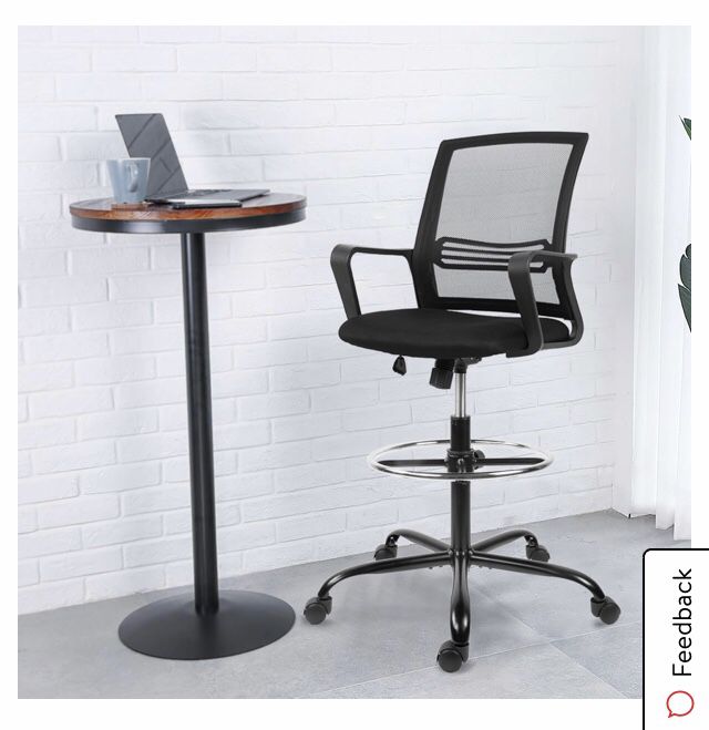 Drafting Chair Tall Office Chair for Standing Desk Drafting Mesh Table Chair with Foot Ring