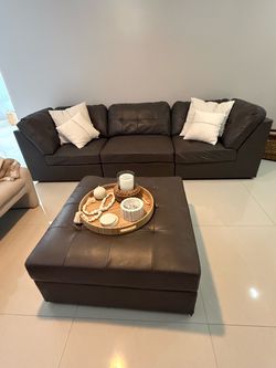 Sectional couch and ottoman