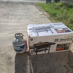 Griddle and Propane Tank for sale In New Condition 