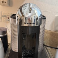 nespresso vertuo + frother + pod holder