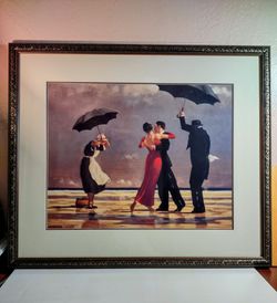 Singing Butler 2x Matted 33" x 28" Brown/Gold Ornate Framed Art Print by Jack Vettriano