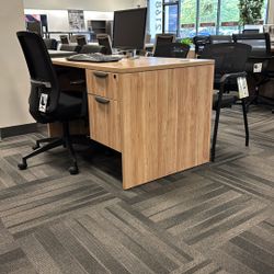 Small Office Desk W/ Built-in File Cabinet