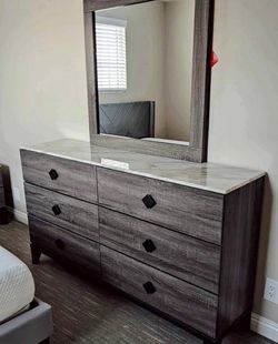 New marble top dresser with mirror / free delivery
