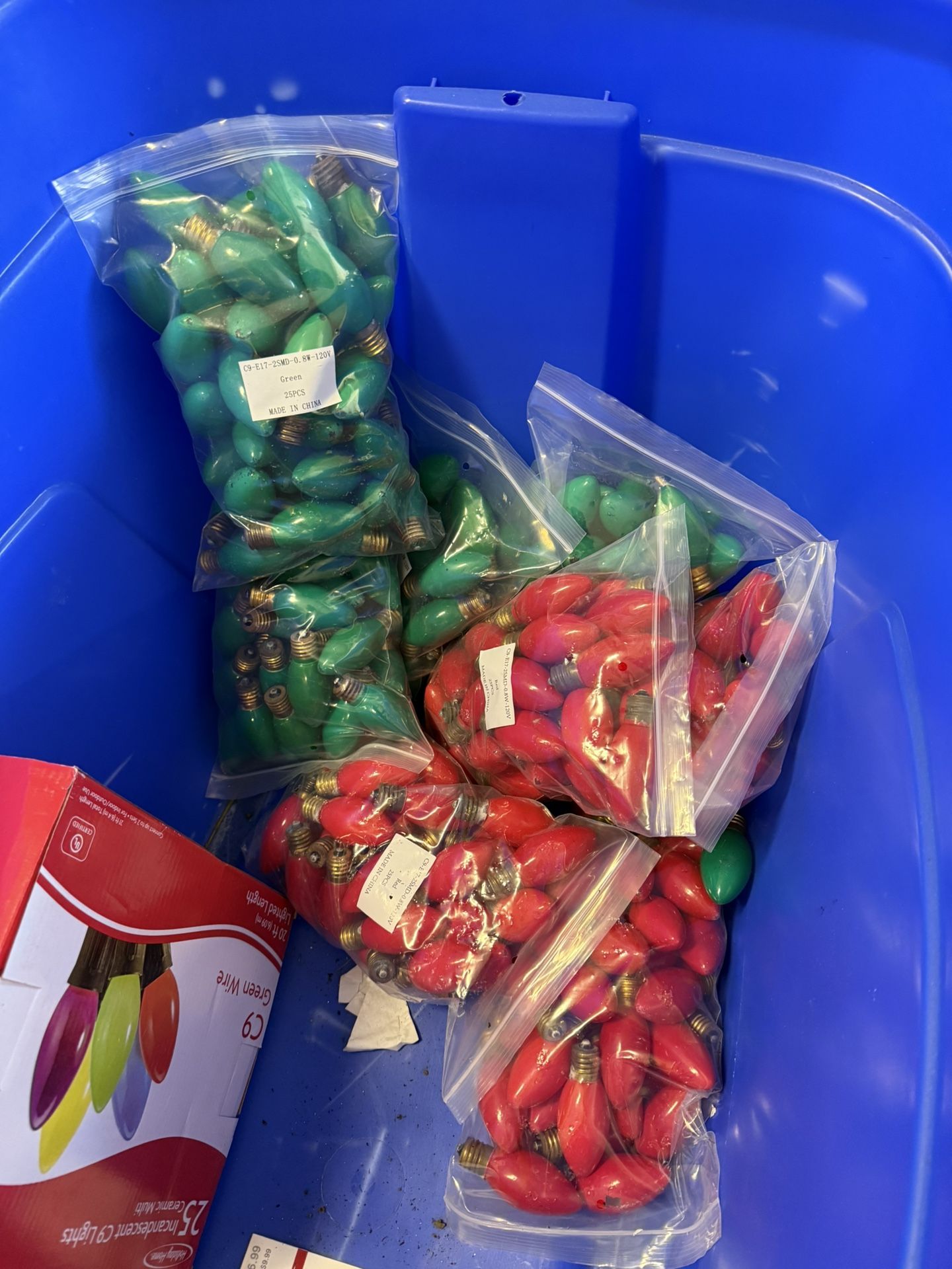 Lot of C-9 Christmas light bulbs Red And Green