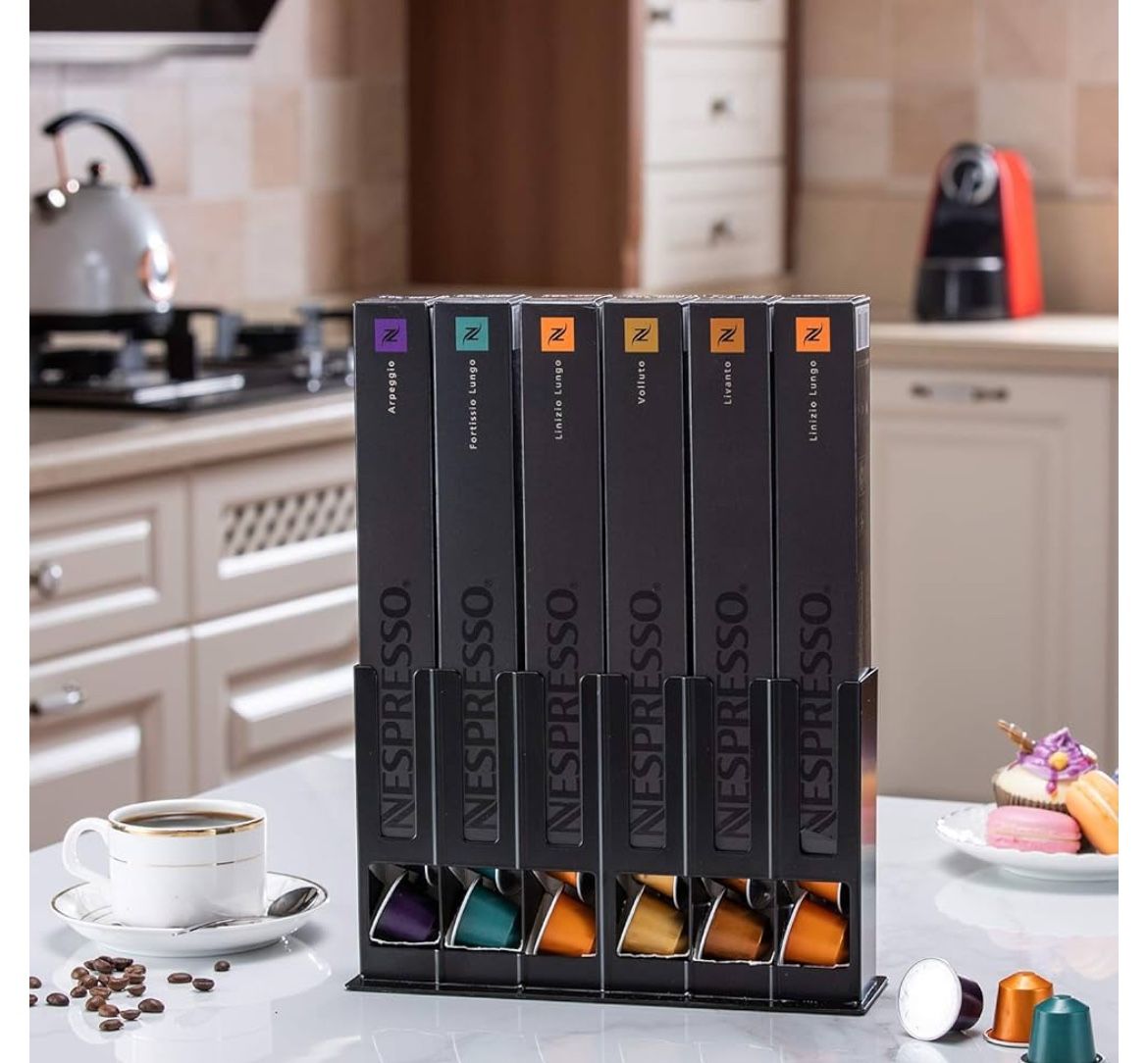 New FlagShip Coffee Capsules Holder Stand for Nespresso Storage Original Capsules Holder, Coffee Pods Rack for Nespresso Originalline 50 Pods