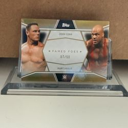 2025 Topps John Cena FF-8 Famed Foes Kurt Angle Gold 7/50