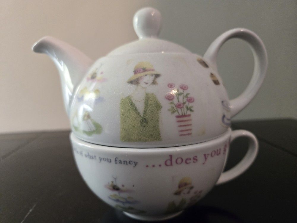 Teapot, Teacup & Lid