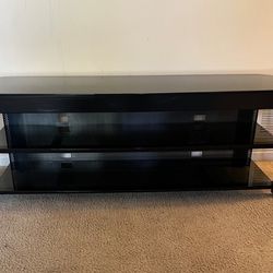 65" glass & metal tv stand