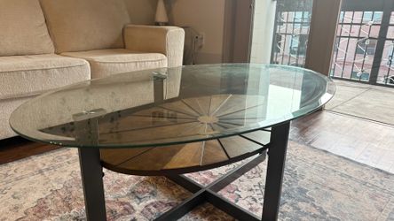 Modern Glass Coffee Table – $120