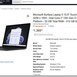 Microsoft Surface Laptop 5 - 32GB RAM | 512GB SSD 