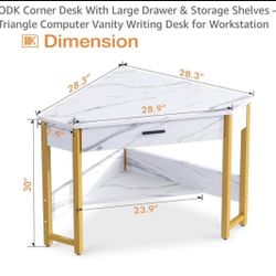Corner Desk With Large Drawer/ Vanity
