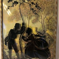 (8) 4” x 5”, Antique Beveled And Stenciled Glass Pictures and frames