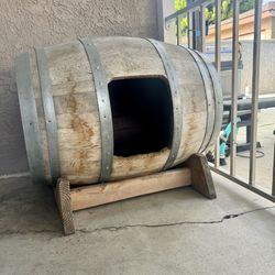 Wine Barrel Dog House