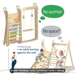 Children’s climbing frame, slide and swing