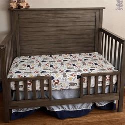 Convertible Crib Like New With Mattress