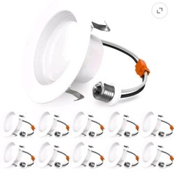 Sunco 4" Retrofit LED Smooth Recessed Downlights (10-Pack) – 5000K Daylight