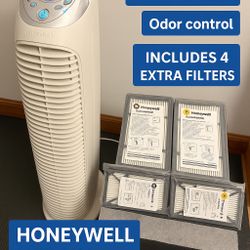 Honeywell HEPAClean Air Purifier + 4 Extra Filters – UV + HEPA + Pet Odor Control