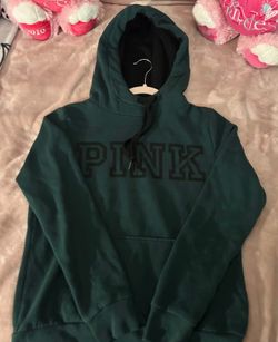 Victoria’s Secret Pink women’s clothing fleece fur green hoodie small