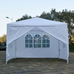 10x10 White Gazebo Wedding Party Tent Canopy With Windows & Sidewalls - (FOR SALE)