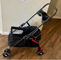 Black Pet Stroller with Cup Holder