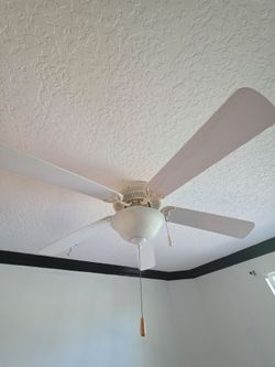 52" White Ceiling Fan with Light Kit - Good Condition