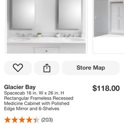 2 Frameless polished edge medicine cabinet 