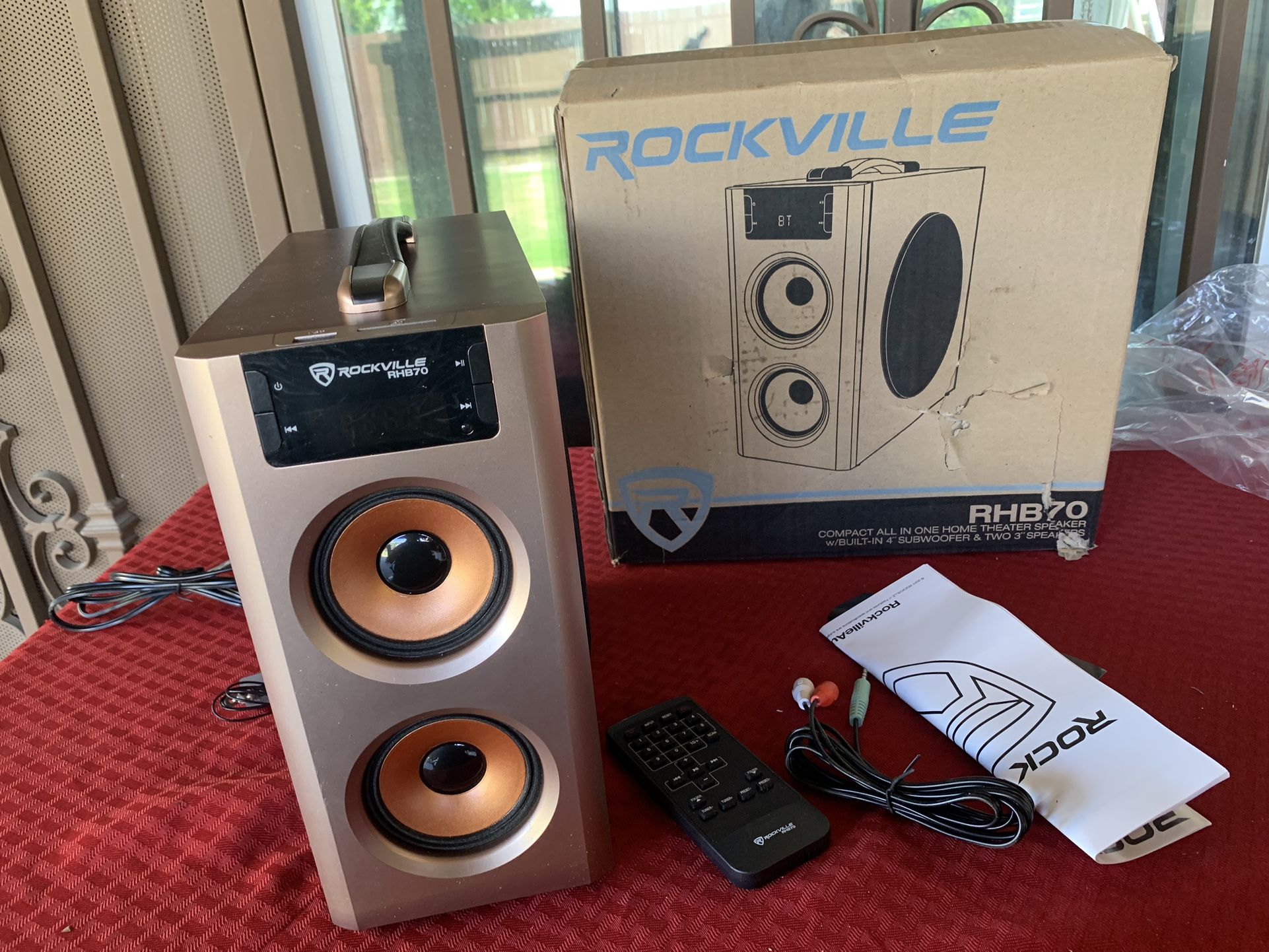 Rockville RHB70 Home Theater Compact Powered Speaker System W Bluetooth/Usb/Fm,