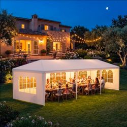 10'x30' Party Tent, Outdoor Wedding Canopy Tent with Removable Sidewalls, Waterproof Heavy Duty Gazebo Shelter for Parties BBQ Events Garden Backyard