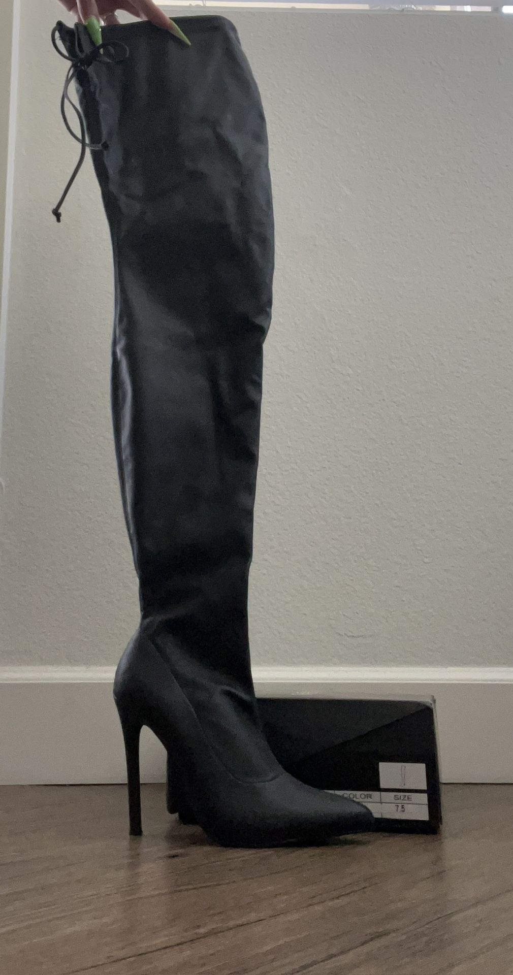Black Thigh High Boots