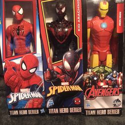 Spider Man 2016 Kid Arachnid 2017 Iron Man 2015 Action Figures Titan Hero