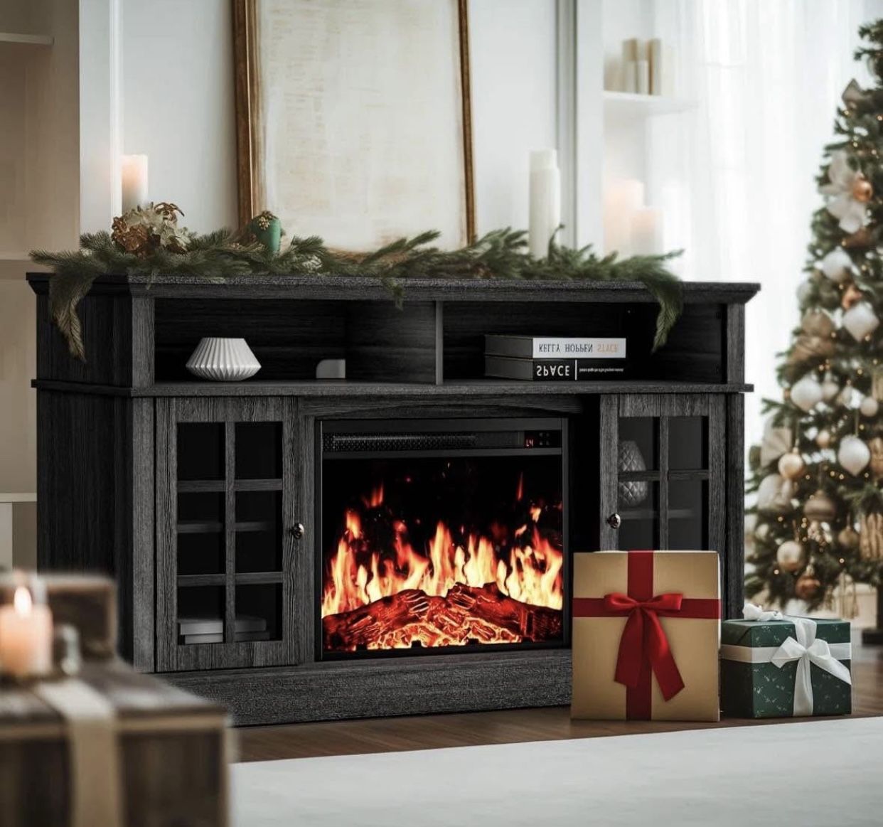 TV STAND with Fire Place (BRAND NEW)