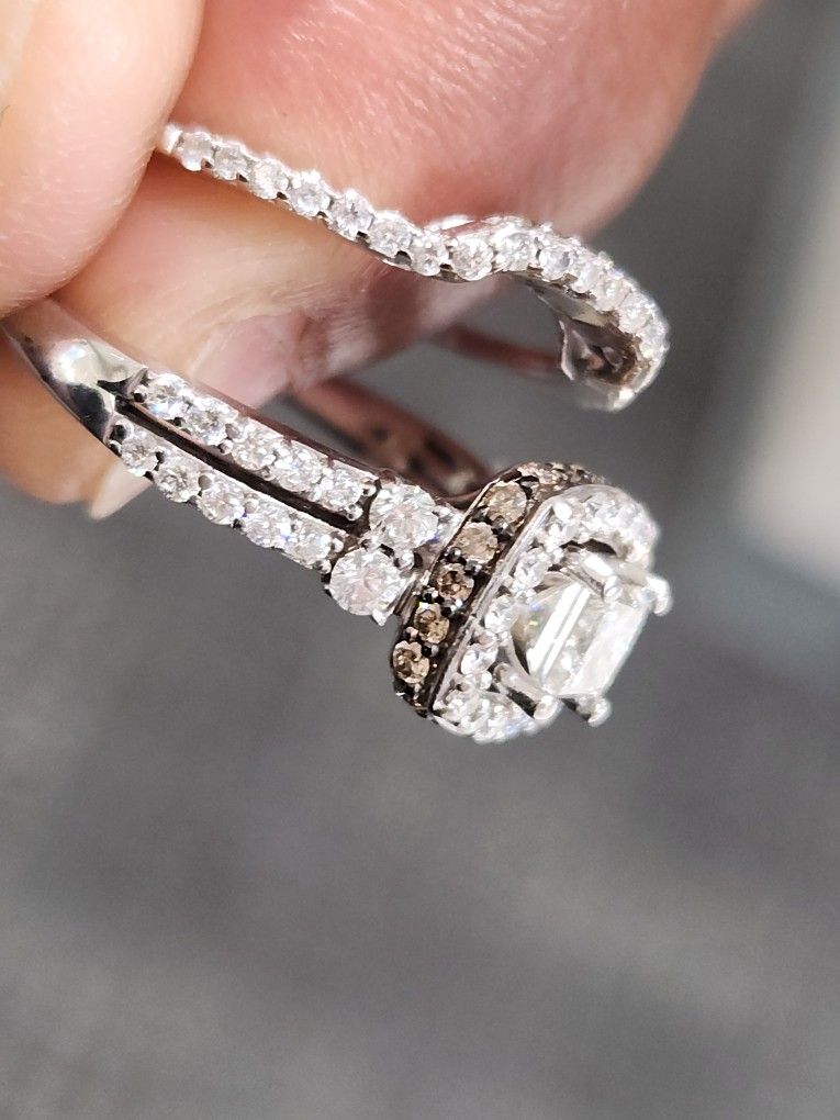 Le Vian Princess Cut Diamond 14K White Gold Engagement Set - Main Image