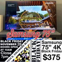 Black Friday sale Samsung 75 inch 4K TV smart