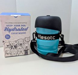 Lesotc  Dog Water Bottle 21oz with Collapsible Bowl