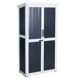 Air7012 Plastic Garden Storage AIR7012-P, Outdoor Shed with Metal Frame