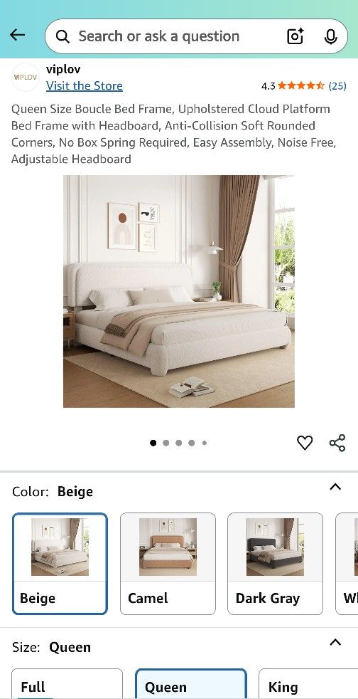 Queen Bedframe + Bed