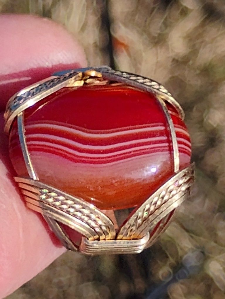 14k Natural Stone Wire Custom Ring