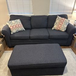 Sofa Sleeper Bed With Matching Ottoman And Pillows