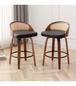 Set of 2 Black Barstools