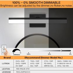 18 Inch Vanity Lights for Bathroom Dimmable Bathroom Lights Over Mirror Black Bathroom Light Fixtures Wall Light Fixtures Indoor Modern Light Fixture