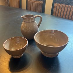Glass Bowls and pitcher Set