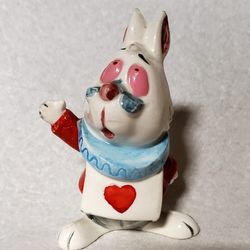 Vintage  Porcelain White Rabbit figurine Walt Disney Productions Alice in Wonderland White Rabbit figurine 4.25" collectible