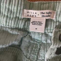 Billabong Mint Green Corduroy Pants 