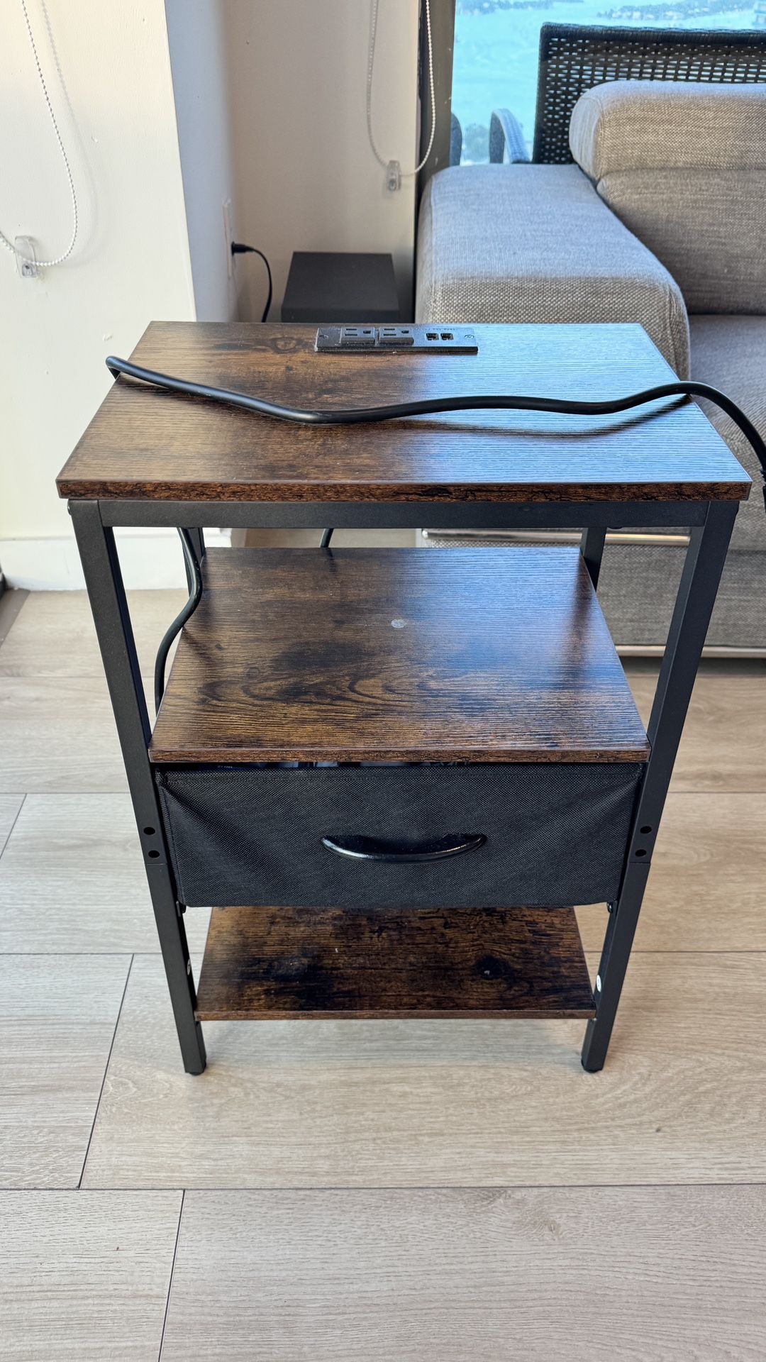 Wood table charging station