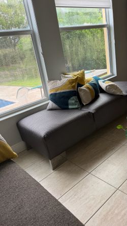 Sofa with west elm decorating pillows