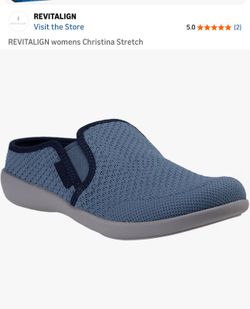 Revitalign Blue Orthotic Washable Knit Mules Christina Women Shoe Size 8.5 D NEW