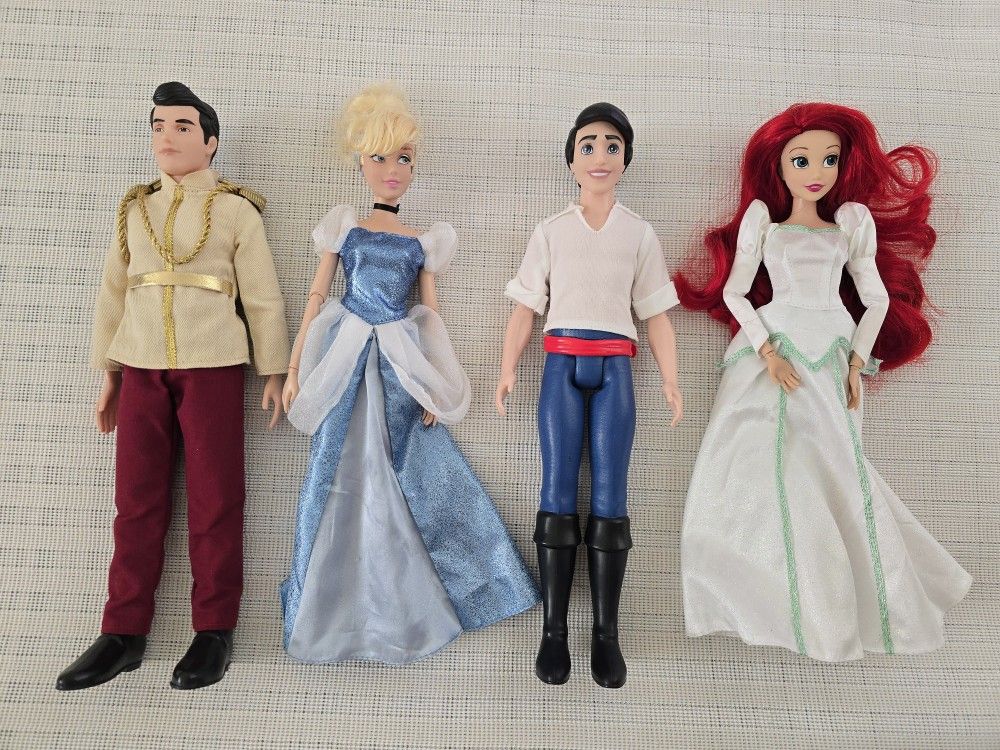 Disney Princess Cinderella Little Mermaid Dolls Bundle 